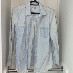 EUC Old Navy faded jean button up